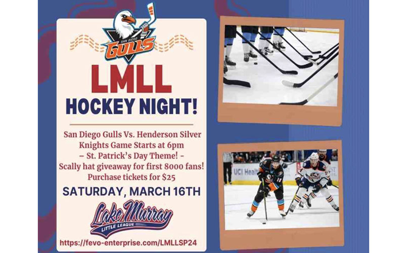Order by 3/14 - LMLL Night at The Gulls!